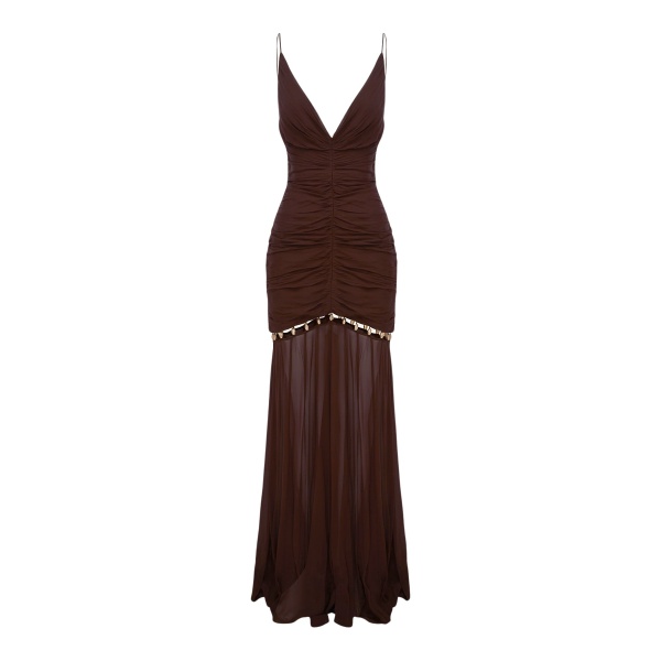 Shona Joy emilie gathered maxi dress with beads - ristretto - Dresses - Australian Luxury Eventwear at Luxury Shoes 