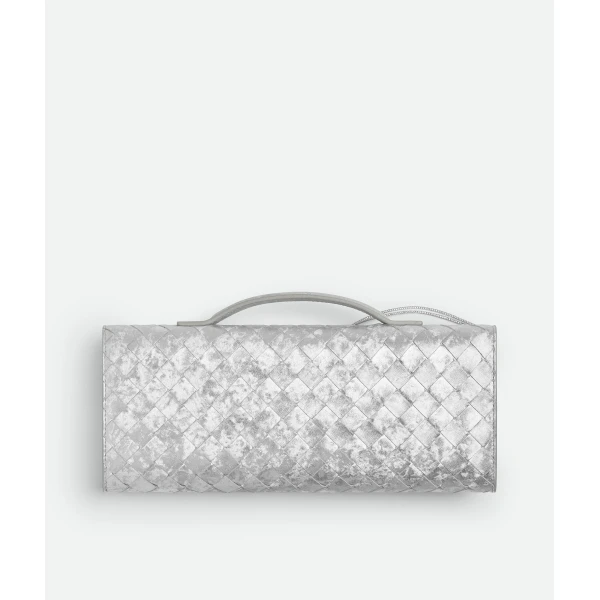 Khaite Women's Andiamo Clutch in Silver - Silver Clutch Bags - The Lotus Tote Bag - Shop at Luxury Shoes 