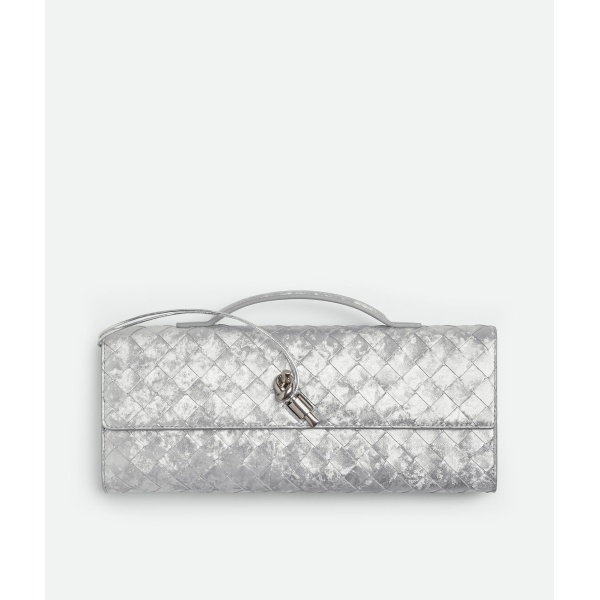 Khaite Women's Andiamo Clutch in Silver - Silver Clutch Bags - The Lotus Tote Bag - Shop at Luxury Shoes 