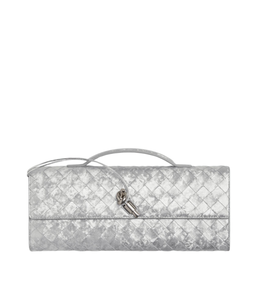 Khaite Women's Andiamo Clutch in Silver - Silver Clutch Bags - The Lotus Tote Bag - Shop at Luxury Shoes 