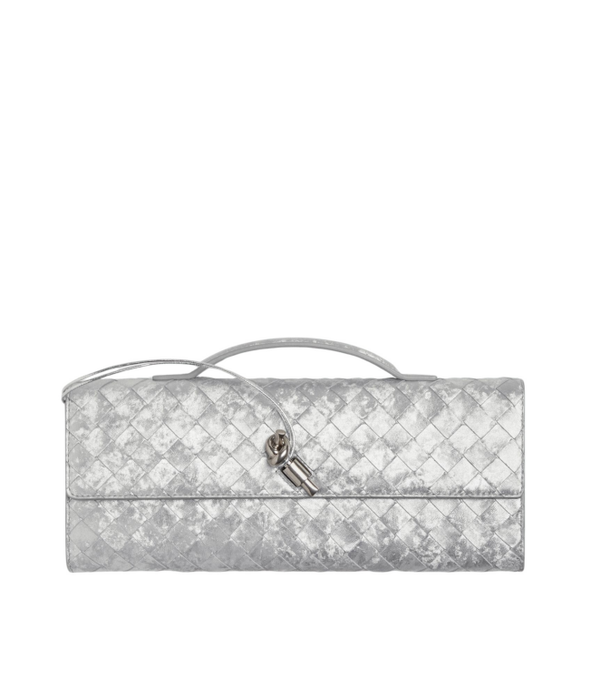Khaite Women's Andiamo Clutch in Silver - Silver Clutch Bags - The Lotus Tote Bag - Shop at Luxury Shoes 