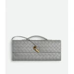 Khaite Women's Andiamo Clutch in Sterling - Silver Clutch Bags - The Lotus Tote Bag - Shop at Luxury Shoes 