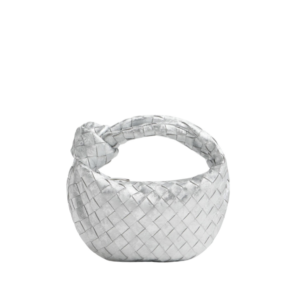 Khaite Women's Mini Jodie in Silver - Silver Mini Bags - The Lotus Tote Bag - Shop at Luxury Shoes 