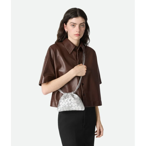 Khaite Women's Small Dustbag in Silver - Silver Shoulder & Crossbody Bags - The Lotus Tote Bag - Shop at Luxury Shoes 