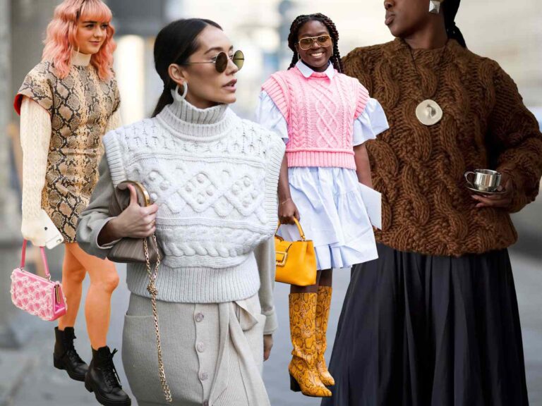 How to style cashmere — an oversized knit worn with tailored trousers and leather boots, for Luxury Shoes 