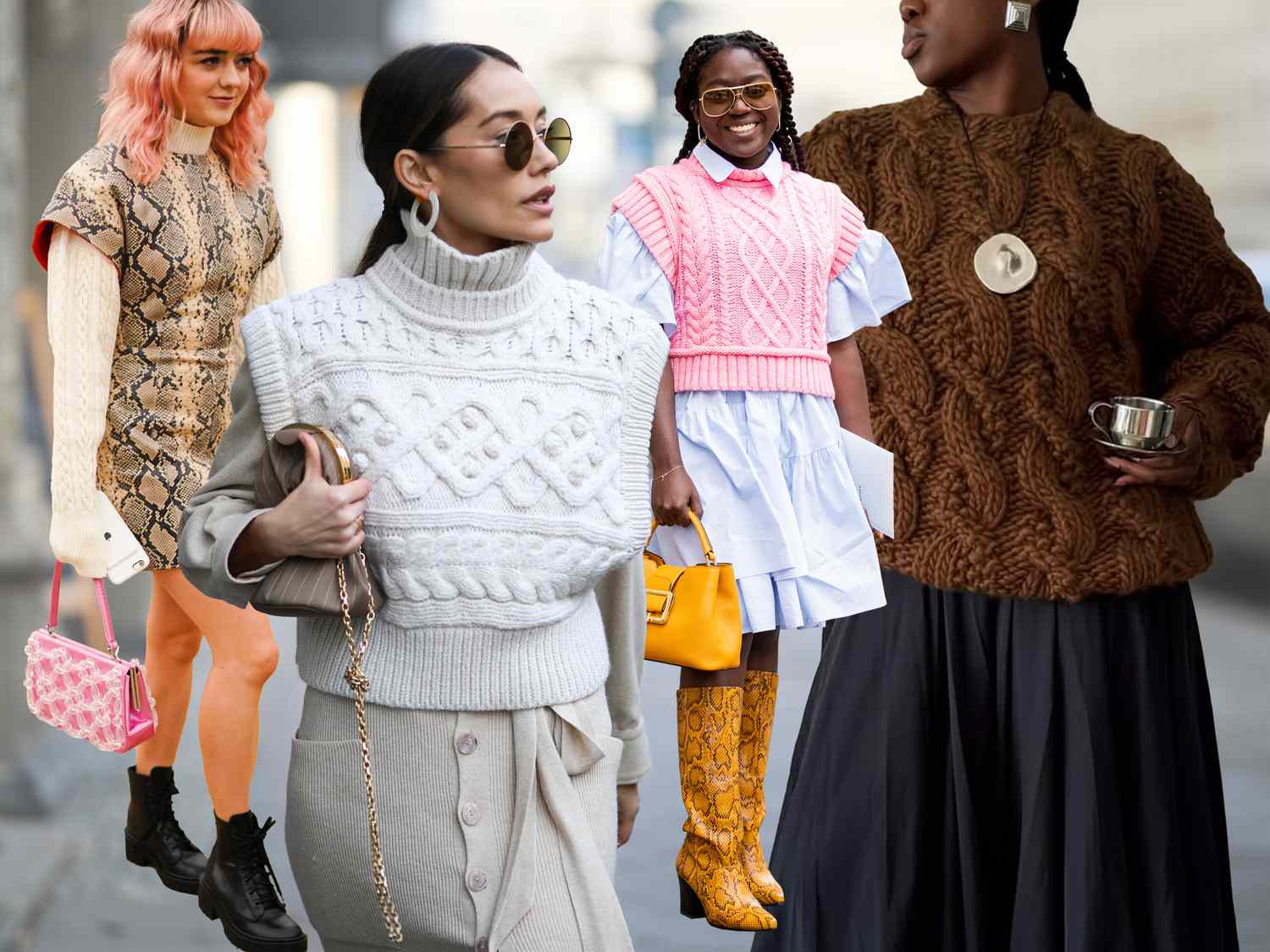 How to style cashmere — an oversized knit worn with tailored trousers and leather boots, for Luxury Shoes 