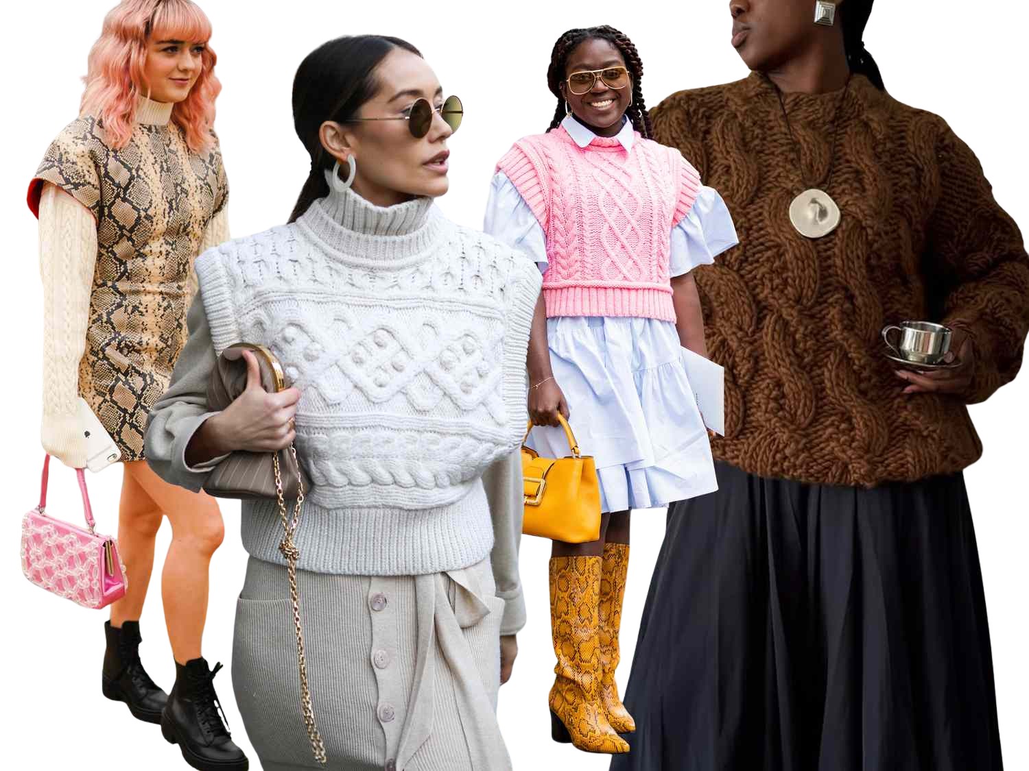 How to style cashmere — an oversized knit worn with tailored trousers and leather boots, for Luxury Shoes 