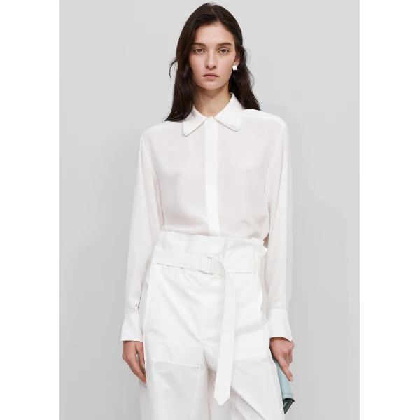 The Frankie Shop 3D-Collar Shirt - Ivory - Oversized Minimalist Tops in Ivory - Shop at Luxury Shoes 