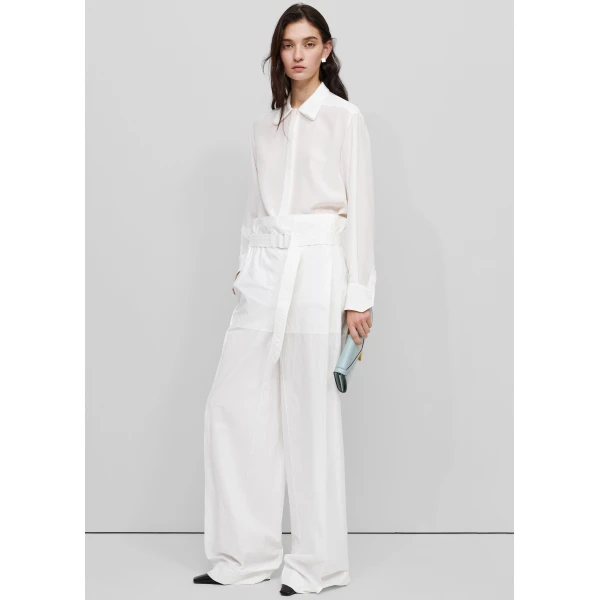 The Frankie Shop 3D-Collar Shirt - Ivory - Oversized Minimalist Tops in Ivory - Shop at Luxury Shoes 