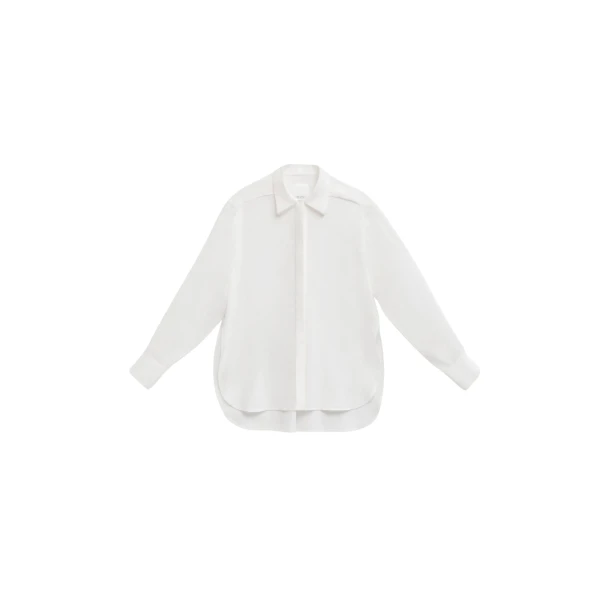 The Frankie Shop 3D-Collar Shirt - Ivory - Oversized Minimalist Tops in Ivory - Shop at Luxury Shoes 