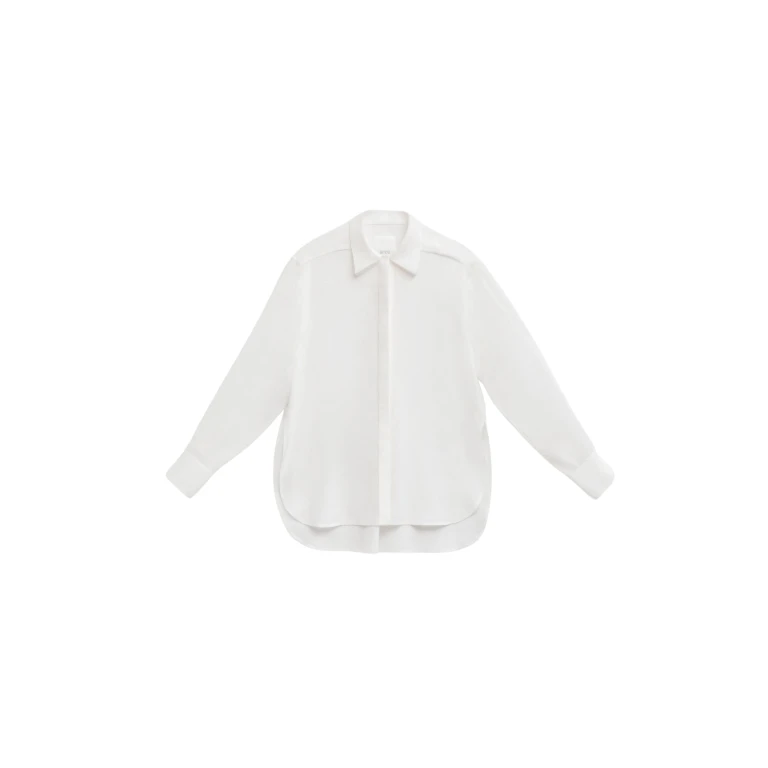 The Frankie Shop 3D-Collar Shirt - Ivory - Oversized Minimalist Tops in Ivory - Shop at Luxury Shoes 