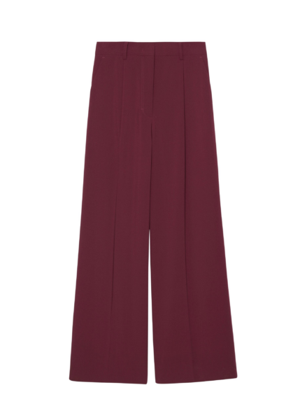 The Frankie Shop Abbie Trousers - Burgundy - Oversized Minimalist Pants in Red - Shop at Luxury Shoes 