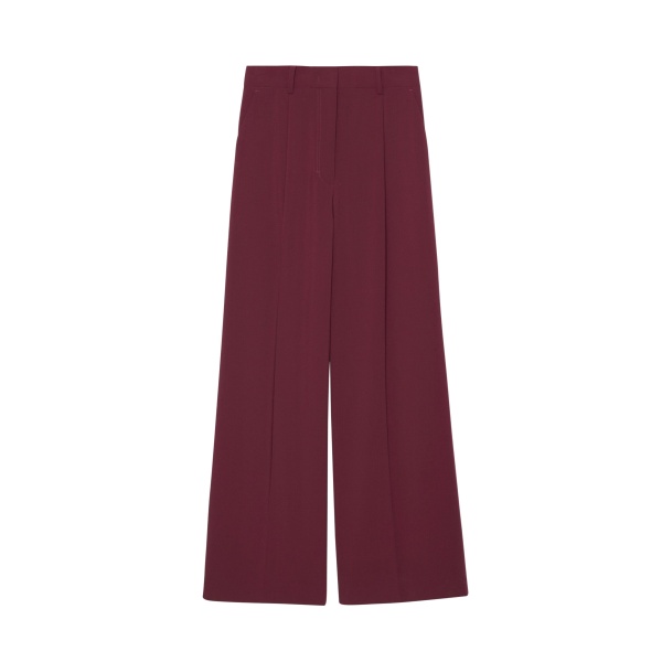 The Frankie Shop Abbie Trousers - Burgundy - Oversized Minimalist Pants in Red - Shop at Luxury Shoes 