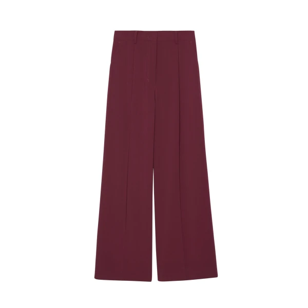The Frankie Shop Abbie Trousers - Burgundy - Oversized Minimalist Pants in Red - Shop at Luxury Shoes 