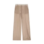 The Frankie Shop Abra Sheer Trousers - Beige - Oversized Minimalist Pants in Beige - Shop at Luxury Shoes 