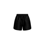 The Frankie Shop Adia Satin Boxer Shorts - Black - Oversized Minimalist Shorts in Black - Shop at Luxury Shoes 