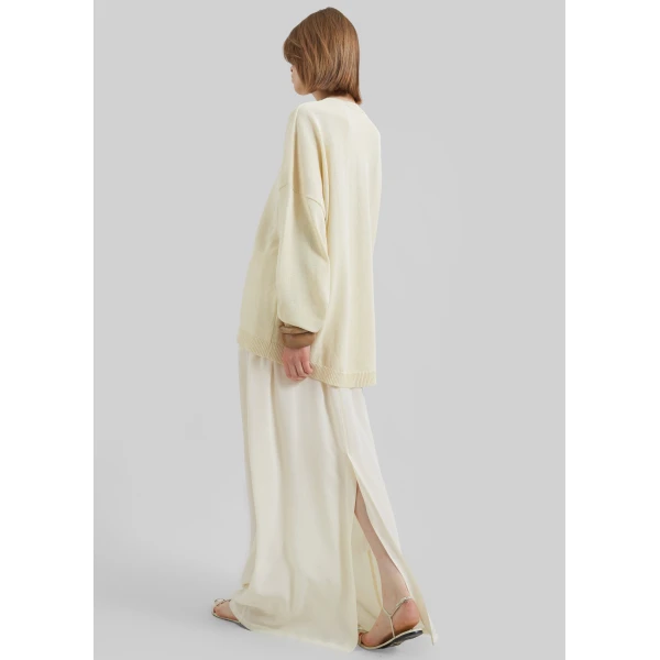 The Frankie Shop Aeson Maxi Skirt - Pale Yellow - Oversized Minimalist Skirts in Yellow - Shop at Luxury Shoes 