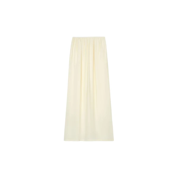 The Frankie Shop Aeson Maxi Skirt - Pale Yellow - Oversized Minimalist Skirts in Yellow - Shop at Luxury Shoes 