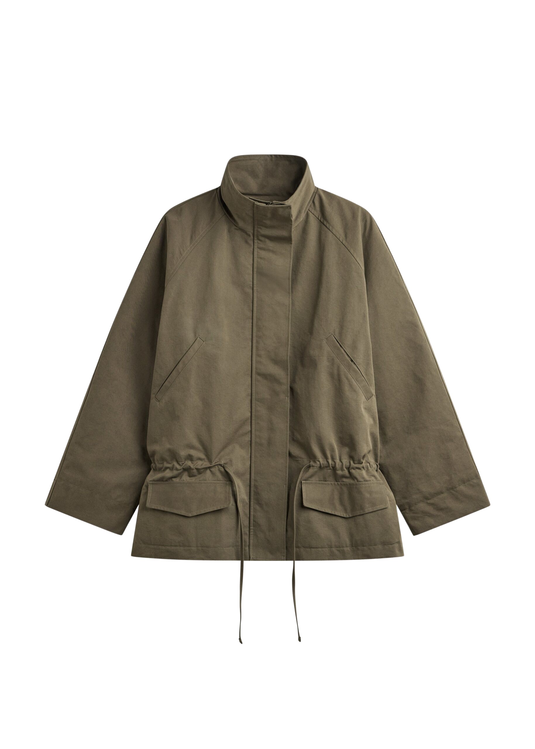 The Frankie Shop Alesie Drawstring Jacket – Olive Brown