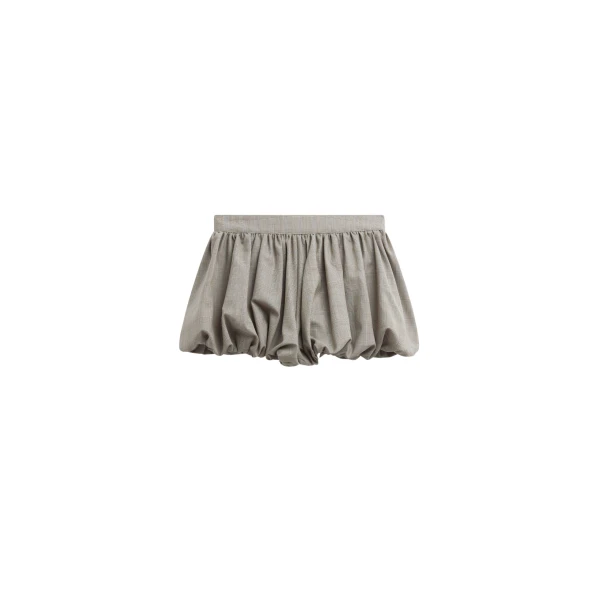 The Frankie Shop Alina Bubble Hem Shorts - Beige Glen Plaid - Oversized Minimalist Shorts in Multicolour - Shop at Luxury Shoes 