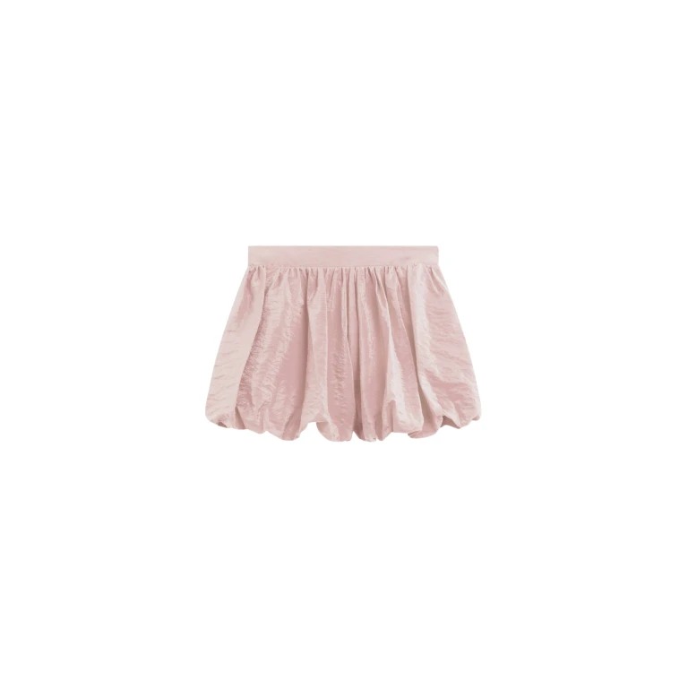 The Frankie Shop Alina Bubble Hem Shorts - Faded Pink - Oversized Minimalist Shorts in Pink - Shop at Luxury Shoes 