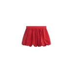 The Frankie Shop Alina Bubble Hem Shorts - Red - Oversized Minimalist Shorts in Red - Shop at Luxury Shoes 