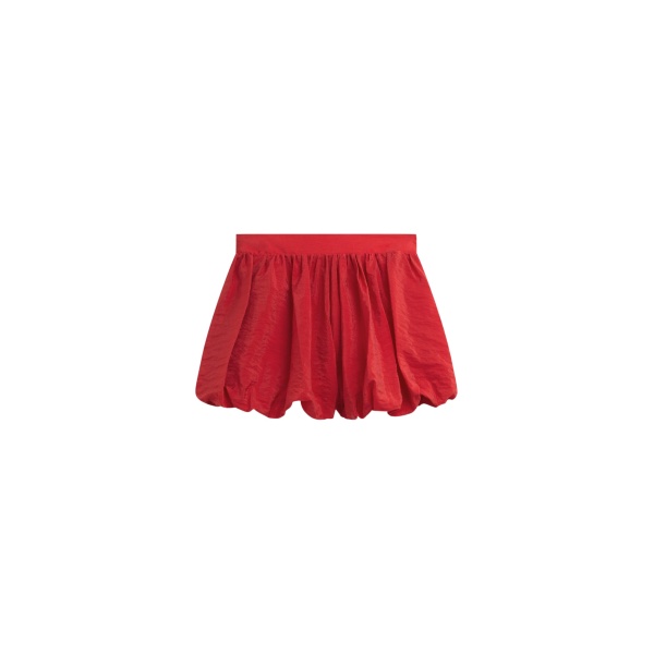 The Frankie Shop Alina Bubble Hem Shorts - Red - Oversized Minimalist Shorts in Red - Shop at Luxury Shoes 