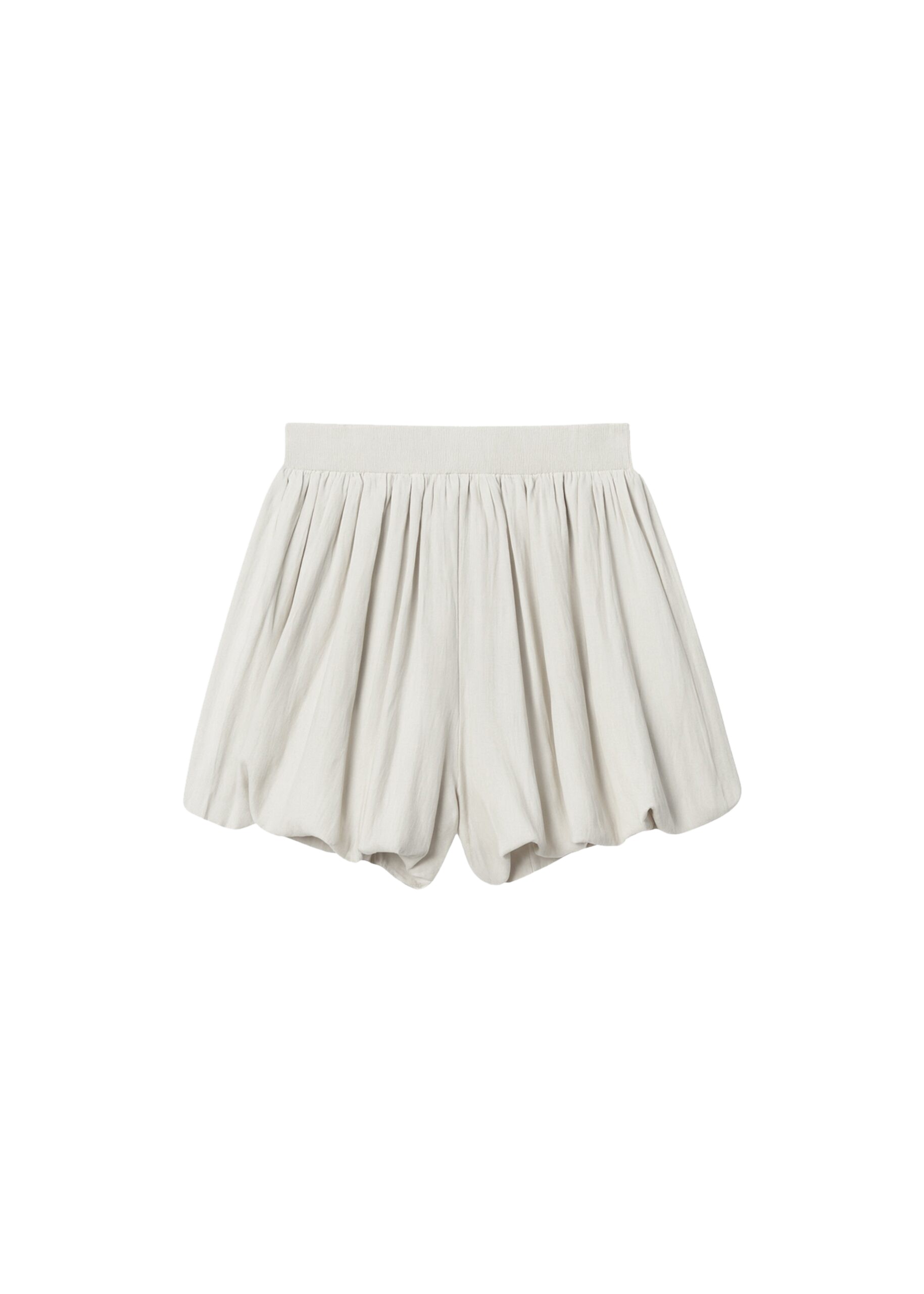 The Frankie Shop Alina Linen Bubble Hem Shorts – Light Beige