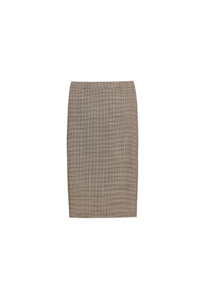 The Frankie Shop Alrose Houndstooth Midi Skirt - Beige - Oversized Minimalist Skirts in Beige - Shop at Luxury Shoes 