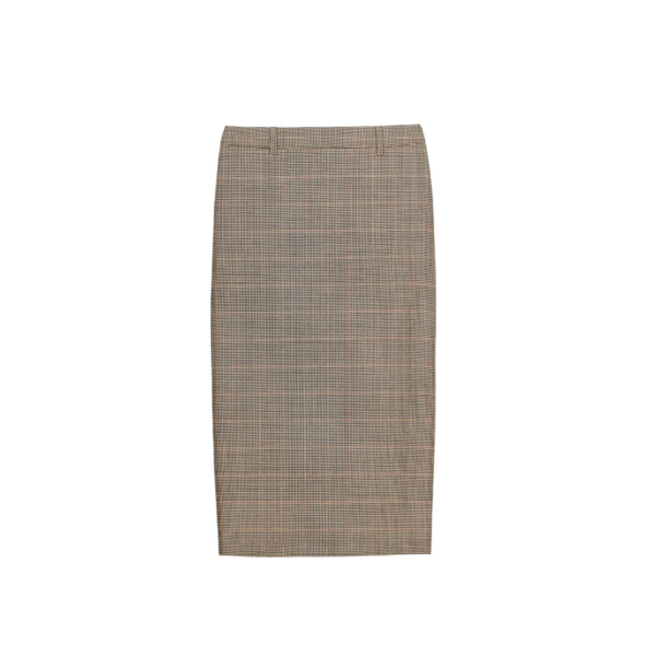 The Frankie Shop Alrose Houndstooth Midi Skirt – Beige