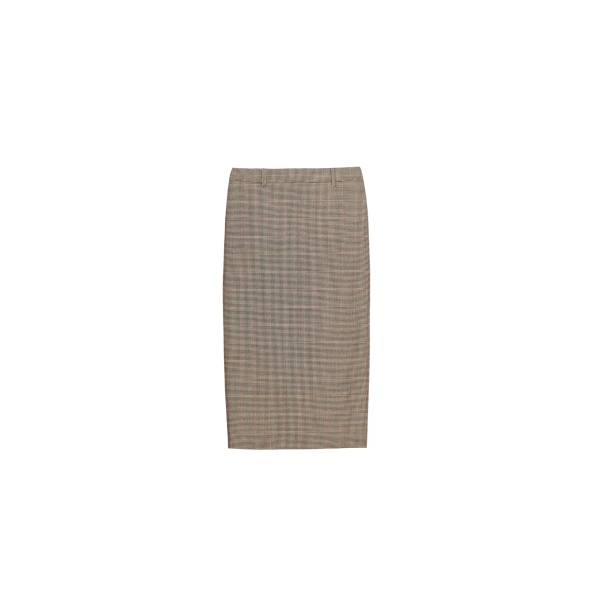The Frankie Shop Alrose Houndstooth Midi Skirt - Beige - Oversized Minimalist Skirts in Beige - Shop at Luxury Shoes 