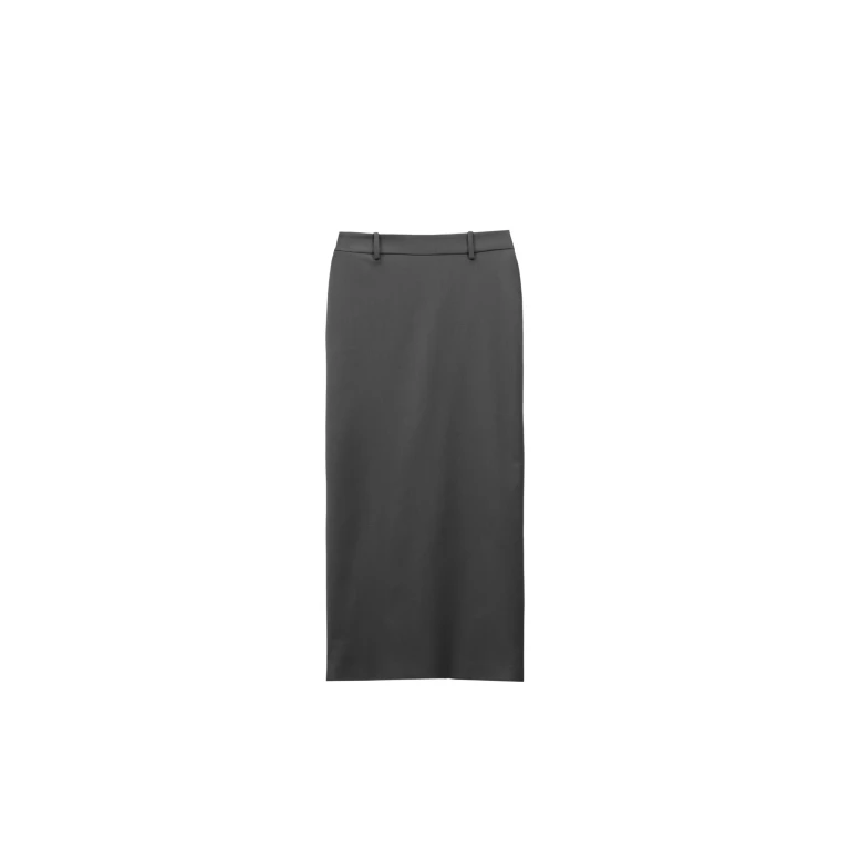 The Frankie Shop Alrose Midi Skirt - Dark Grey Melange - Oversized Minimalist Skirts in Grey - Shop at Luxury Shoes 