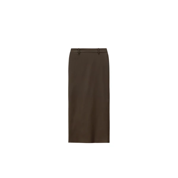 The Frankie Shop Alrose Midi Skirt - Mocha - Oversized Minimalist Skirts in Beige - Shop at Luxury Shoes 