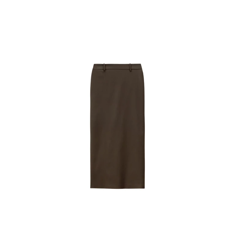 The Frankie Shop Alrose Midi Skirt - Mocha - Oversized Minimalist Skirts in Beige - Shop at Luxury Shoes 