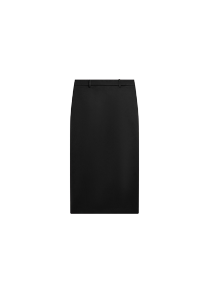 The Frankie Shop Alrose Satin Midi Skirt - Black - Oversized Minimalist Skirts in Black - Shop at Luxury Shoes 