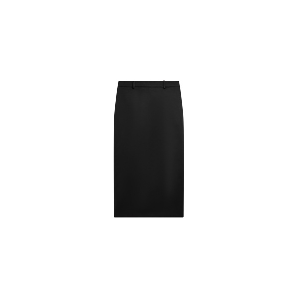The Frankie Shop Alrose Satin Midi Skirt - Black - Oversized Minimalist Skirts in Black - Shop at Luxury Shoes 