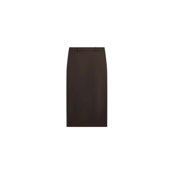 The Frankie Shop Alrose Satin Midi Skirt - Brown - Oversized Minimalist Skirts in Beige - Shop at Luxury Shoes 