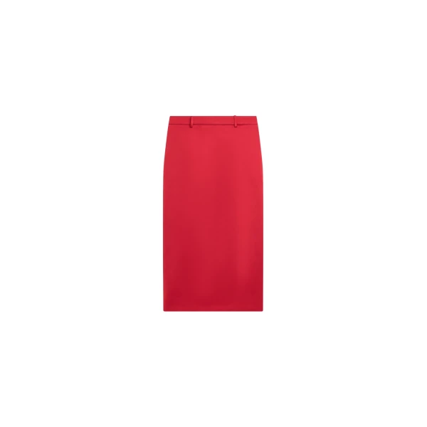 The Frankie Shop Alrose Satin Midi Skirt - Red - Oversized Minimalist Skirts in Red - Shop at Luxury Shoes 
