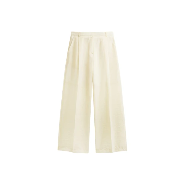 The Frankie Shop Alvito Sheer Organza Pants - Pale Yellow - Oversized Minimalist Pants in Yellow - Shop at Luxury Shoes 