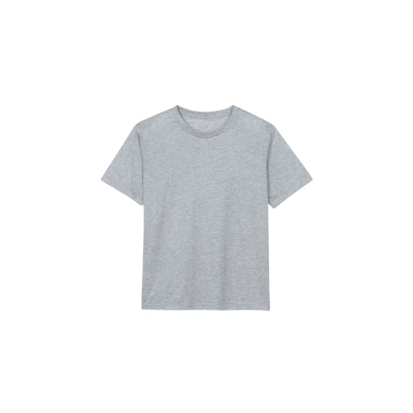 The Frankie Shop Amal Fluid Tee - Grey Melange - Oversized Minimalist Tops in Grey - Shop at Luxury Shoes 