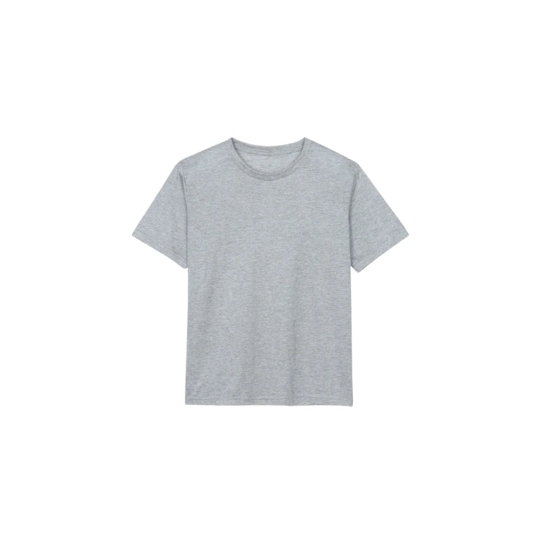 The Frankie Shop Amal Fluid Tee - Grey Melange - Oversized Minimalist Tops in Grey - Shop at Luxury Shoes 