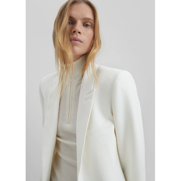 The Frankie Shop Amelia Tailored Blazer - White - Oversized Minimalist Jackets in White - Shop at Luxury Shoes 