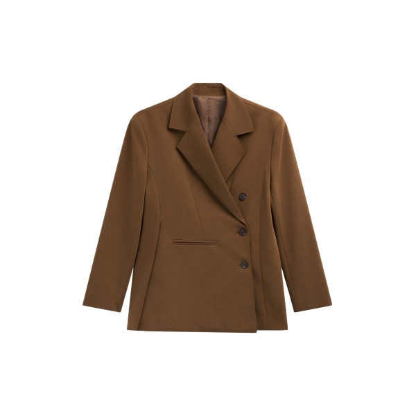 The Frankie Shop Antwerp Wrap Blazer - Brown - Oversized Minimalist Jackets in Beige - Shop at Luxury Shoes 