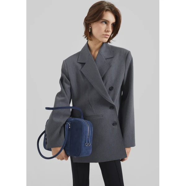 The Frankie Shop Antwerp Wrap Blazer - Grey - Oversized Minimalist Jackets in Grey - Shop at Luxury Shoes 