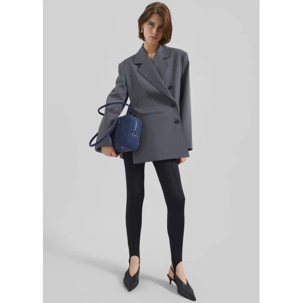 The Frankie Shop Antwerp Wrap Blazer - Grey - Oversized Minimalist Jackets in Grey - Shop at Luxury Shoes 