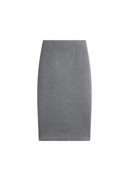 The Frankie Shop Anya Neoprene Midi Skirt - Grey Melange - Oversized Minimalist Skirts in Grey - Shop at Luxury Shoes 