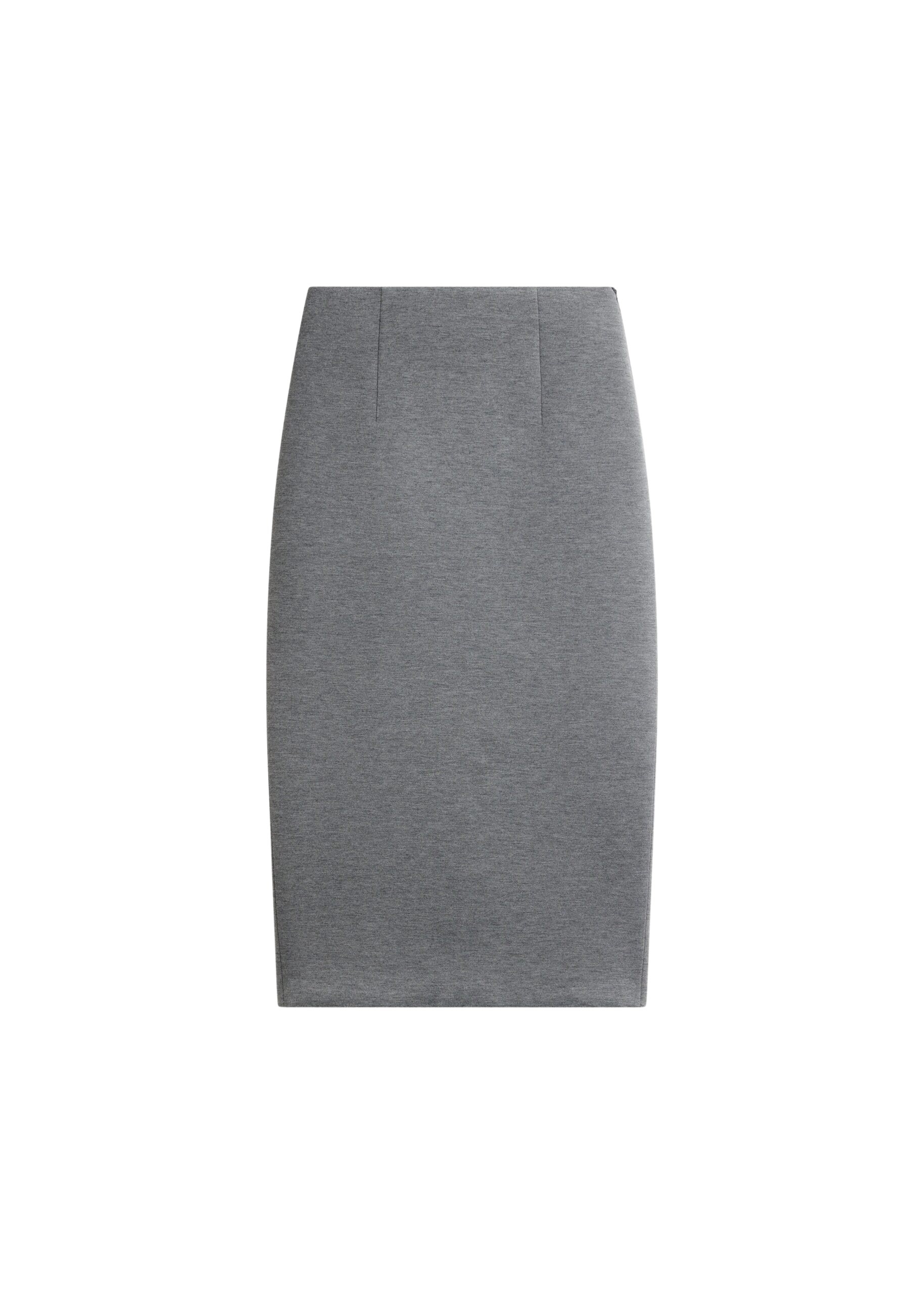 The Frankie Shop Anya Neoprene Midi Skirt - Grey Melange - Oversized Minimalist Skirts in Grey - Shop at Luxury Shoes 