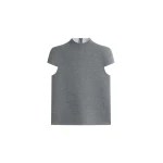The Frankie Shop Anya Neoprene Sculpted Sleeve Top – Grey Melange