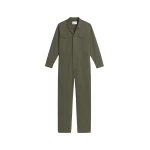 The Frankie Shop Ardea Cotton Utility Jumpsuit - Dark Olive - Oversized Minimalist Jumpsuit in Green - Shop at Luxury Shoes 