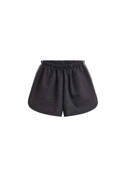 The Frankie Shop Arizona Seersucker Track Shorts - Checked Black - Oversized Minimalist Shorts in Multicolour - Shop at Luxury Shoes 